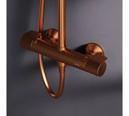 Душевая система AM.PM X-Joy с термостатом розовое золото F0785A444