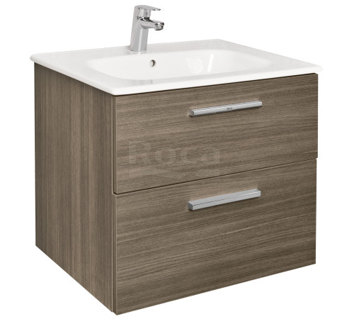 Тумба под умывальник подвесная Roca Victoria 586x450x550 мм 2 ящика Городской дуб A857468402