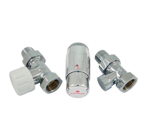 Комплект термостатический Schlosser DN15 прямой Мини M30x1.5 Хром 602200061