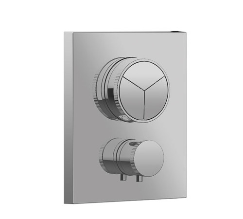 Внешняя часть термостата для душа Almar Core прямоугольная на 3 выхода хром E176683.CR