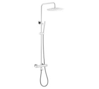 Душевая стойка Boheme Uno с термостатом и верхним душем 26.5х32х140 см белый/хром 468-T-WCR