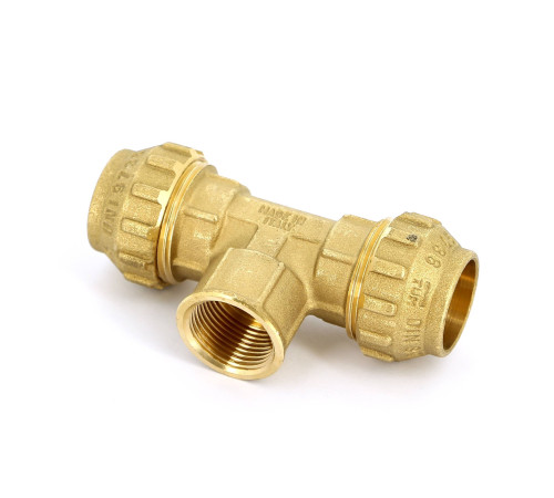 Тройник обжимной с внутренней резьбой Tiemme 25х3/4х25 для ПНД 3400030