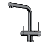 Смеситель для кухни Omoikiri Takamatsu-S GM с выдвижным изливом под фильтр вороненая сталь 4994564
