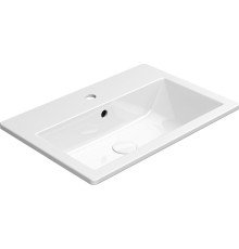 Раковина встраиваемая сверху GSI KUBE X 580x400 мм с 1 отверстием под смеситель белая глянцевая 9433111