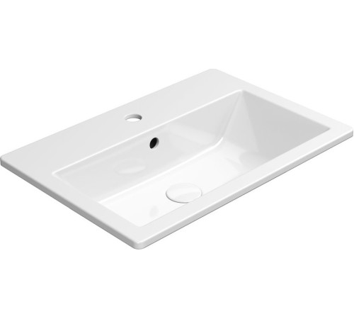 Раковина встраиваемая сверху GSI KUBE X 580x400 мм с 1 отверстием под смеситель белая глянцевая 9433111