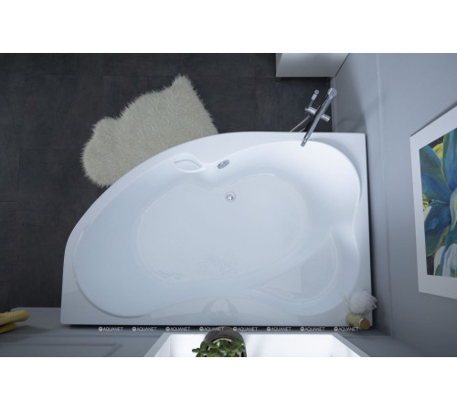 Ванна акриловая Aquanet Capri 160x100 L левосторонняя с каркасом и сливом-переливом 00205476