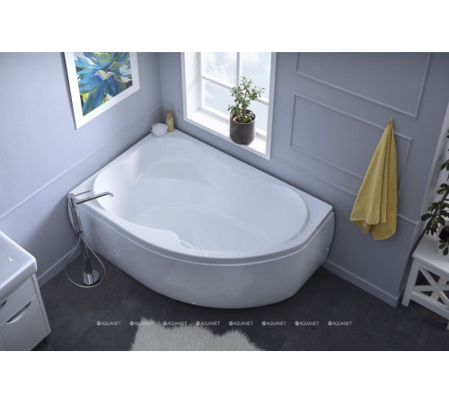 Ванна акриловая Aquanet Capri 160x100 L левосторонняя с каркасом и сливом-переливом 00205476