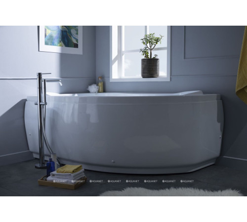 Ванна акриловая Aquanet Capri 160x100 L левосторонняя с каркасом и сливом-переливом 00205476
