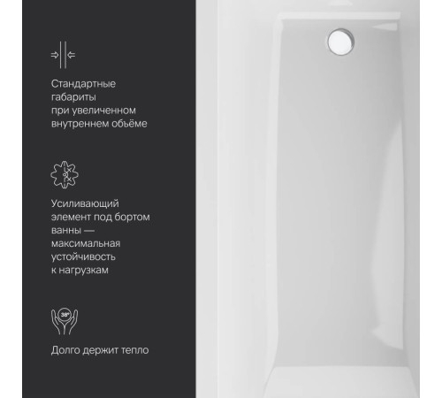 Ванна акриловая AM.PM Gem 170х75 см W93A-170-075W-A