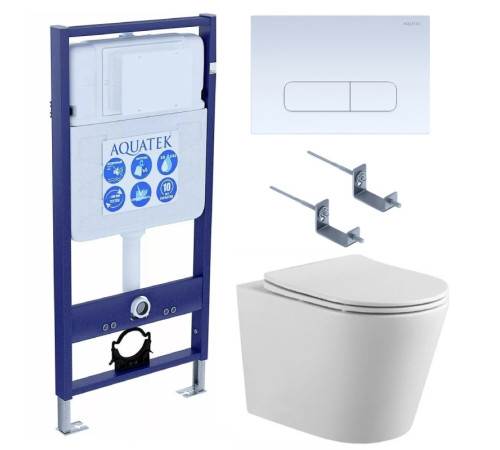 Комплект инсталляции AQUATEK ВЕГА cmp-013 рама INS-0000012 кнопка KDI-0000013 унитаз AQ1904-00 cmp-013