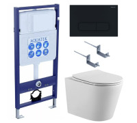 Комплект инсталляции AQUATEK ВЕГА cmp-017 рама INS-0000012 кнопка KDI-0000017 унитаз AQ1904-00 cmp-017