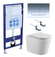 Комплект инсталляции AQUATEK ВЕГА cmp-016 рама INS-0000012 кнопка KDI-0000016 унитаз AQ1904-00 cmp-016