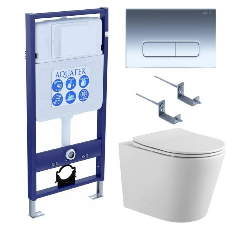 Комплект инсталляции AQUATEK ВЕГА cmp-016 рама INS-0000012 кнопка KDI-0000016 унитаз AQ1904-00 cmp-016