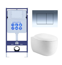 Комплект инсталляции 4 в 1 AQUATEK Альтаир (рама Standard INS-0000012, кнопка KDI-0000010, унитаз AQ1980-00) cm-010