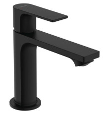 Смеситель для раковины Hansgrohe Rebris E 110 однорычажный со сливным гарнитуром матовый черный 72557670