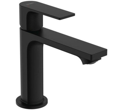 Смеситель для раковины Hansgrohe Rebris E 110 однорычажный со сливным гарнитуром матовый черный 72557670