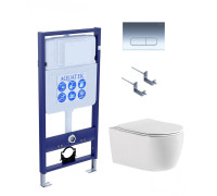 Комплект инсталляции с унитазом AQUATEK ЕВРОПА cmp016 (рама INS-0000012, клавиша KDI-0000016, унитаз AQ1106-00) ЕВРОПА cmp016