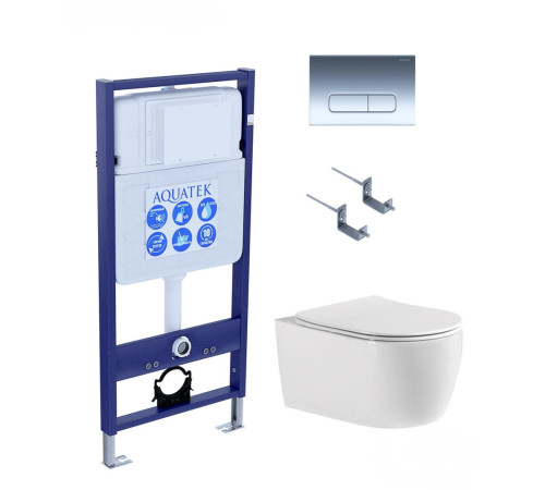 Комплект инсталляции с унитазом AQUATEK ЕВРОПА cmp016 (рама INS-0000012, клавиша KDI-0000016, унитаз AQ1106-00) ЕВРОПА cmp016
