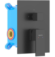 Смеситель для ванны Aquanet Libra встраиваемый 2 режима комплект черный матовый AQ1646MB