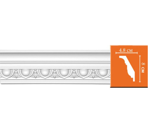 Плинтус потолочный DECOMASTER DT-23F гибкий с рисунком 80х48х2400 мм DT-23F