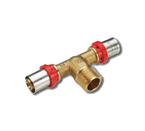 Тройник компрессионный Tiemme 16x2.0 - 1/2 НР - 16x2.0 1650085