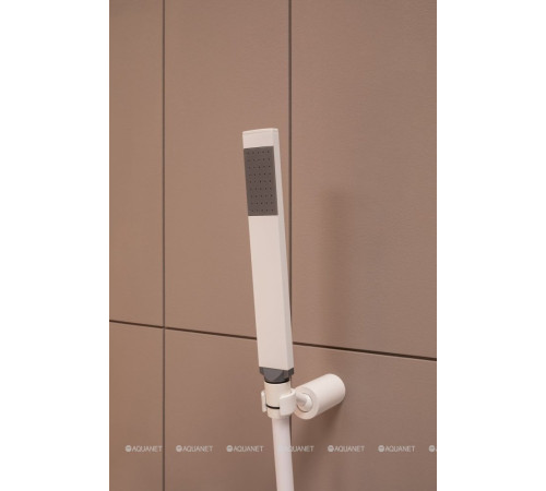 Гигиеническая лейка с держателем и шлангом Paffoni Tweet Round белый матовый ZDUP115BO