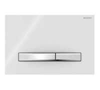 Клавиша смыва Geberit Sigma50 для двойного смыва квадратная хром/белый 115.788.11.2