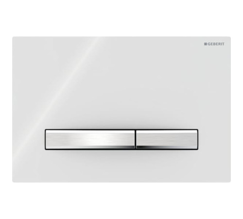 Клавиша смыва Geberit Sigma50 для двойного смыва квадратная хром/белый 115.788.11.2