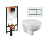 Комплект 4 в 1 VitrA Normus унитаз подвесной с инсталляцией и панелью хром глянец 9773B003-7206