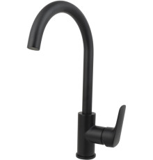 Смеситель для кухни Aquanet Вега полукруглый излив матовый черный AQ1082MB