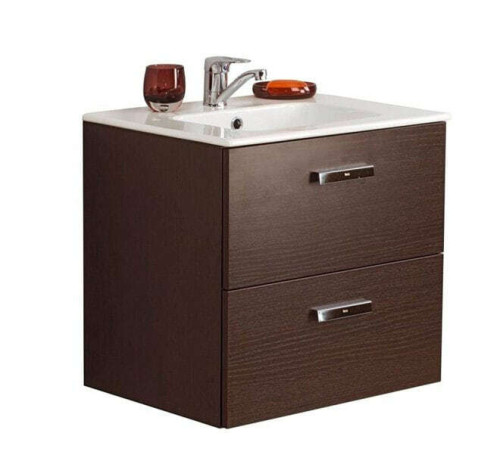 Тумба под раковину подвесная Roca Victoria Nord 586х550х450 мм 2 ящика венге Z.RU90.0.002.7