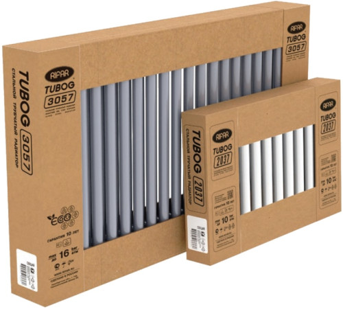 Радиатор трубчатый RIFAR TUBOG 3057 18 секций боковое подключение TUB-3057-18-B1-RAL 9016