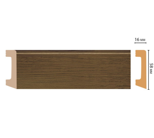 Плинтус напольный DECOMASTER D234-88 DM 58х16х2400 мм D234-88 DM