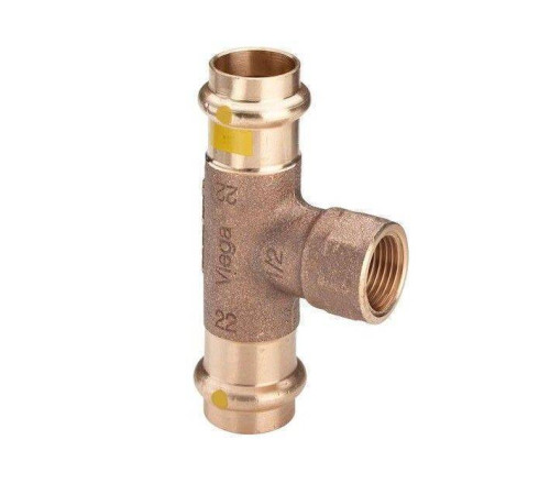 Тройник Viega Profipress G с SC-Contur 35x1/2x35 мм бронза 352769