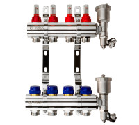 Комплект коллекторов Ридан FHF-4RF set 4 контура с расходомерами, кронштейнами и воздухоотводчиками 088U0724R