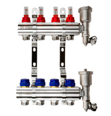 Комплект коллекторов Ридан FHF-4RF set 4 контура с расходомерами, кронштейнами и воздухоотводчиками 088U0724R