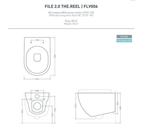 Унитаз подвесной Artceram File 2.0 безободковый 36х52 см белый матовый FLV006 05 00