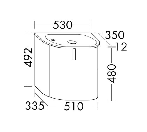 Комплект мебели с раковиной Burgbad Lavo 2.0 53х35 см левый белый глянец SGCG053LG0227F5048C0037