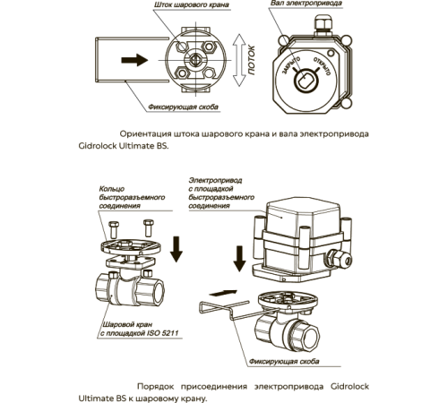 Кран с электроприводом Gidrolock Ultimate BS 12V Enolgas 1 11091043