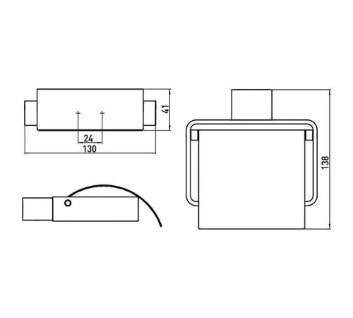 Держатель туалетной бумаги с крышкой emco Loft подвесной черный 0500 133 00