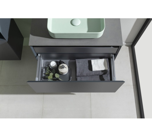 Тумба под раковину Allen Brau INFINITY 85 см 1+1 антрацит матовый 1.21002.AM