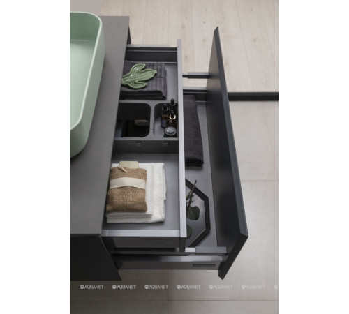 Тумба под раковину Allen Brau INFINITY 85 см 1+1 антрацит матовый 1.21002.AM