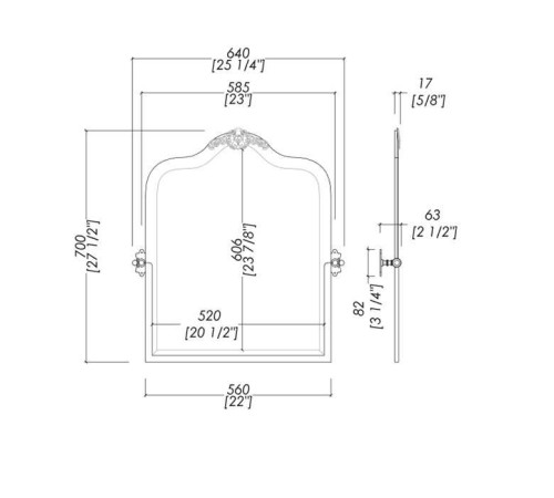 Зеркало поворотное Devon&Devon Mayfair с орнаментом 70х64 см хром DD117CR