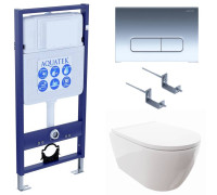 Комплект инсталляции 4 в 1 Aquatek Поларис (рама Standard, унитаз AQ0700-00, сиденье soft-close, панель KDI-0000016) ПОЛАРИС-016