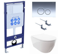 Комплект инсталляции 4 в 1 Aquatek Поларис (рама Standard, унитаз AQ0700-00, сиденье soft-close, панель KDI-0000018) ПОЛАРИС-018