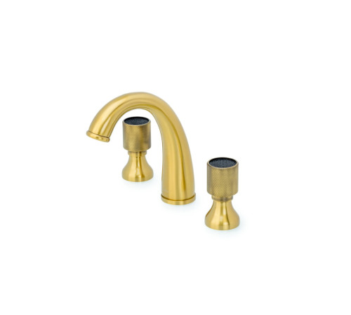 Смеситель для раковины Boheme Royal Cristal на 3 отверстия бронза/черный кристалл 317-Royal/CRST black