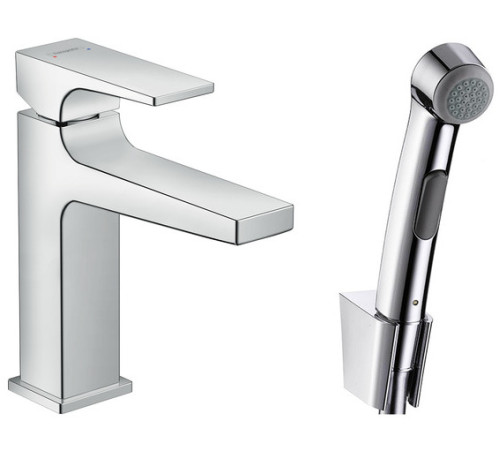 Смеситель для раковины Hansgrohe Metropol 100 с гигиеническим душем хром 32522000