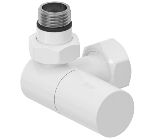 Вентиль регулировки температуры Сунержа 3D левый цилиндр G 1/2 x G 3/4 белый глянец 12-1402-1234