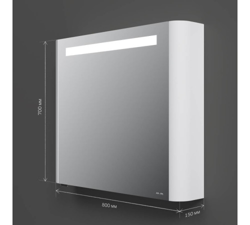 Зеркальный шкаф с подсветкой AM.PM Inspire V2.0 80 см левый белый глянец M30MCL0801WG