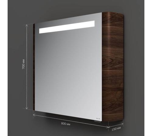 Зеркальный шкаф с подсветкой AM.PM Inspire V2.0 80 см правый орех M30MCR0801NF